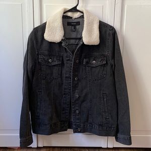 convertible black denim jacket forever 21 size Medium